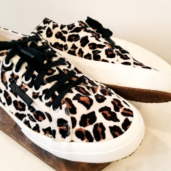 Superga Animal Print Cheetah Print Velour Velvet Sneakers - Picture 12 of 16